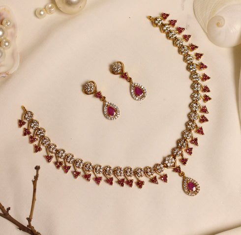 Diamond Designer Necklace with Earrings