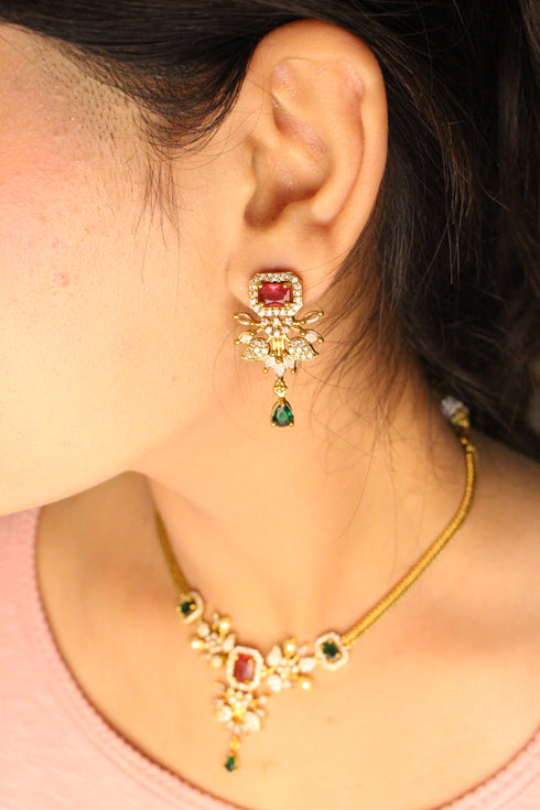 "GHULAB" Choker Necklace with Earrings