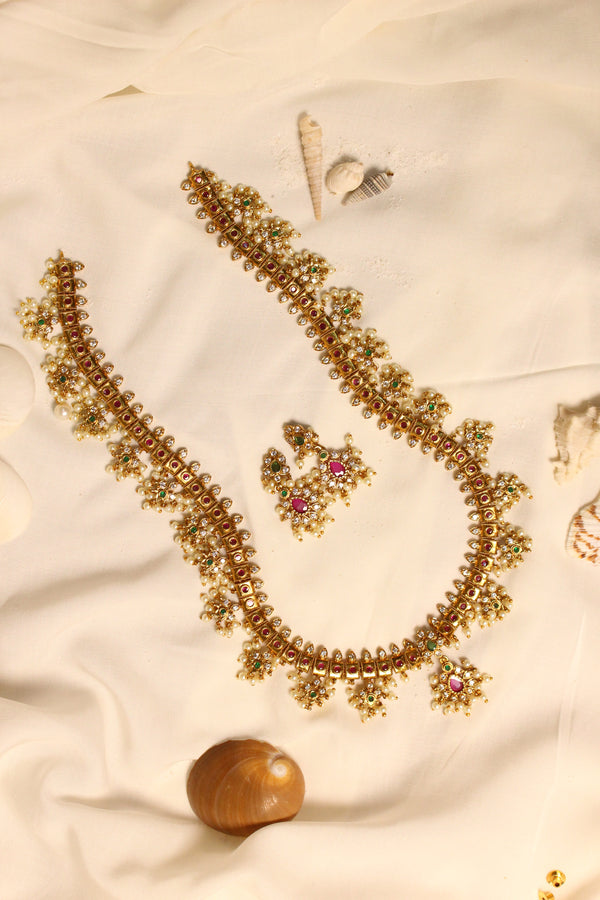 Gold Plated Jadau Mala