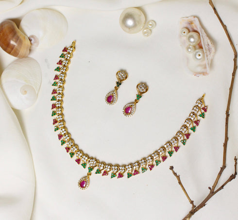 Diamond Designer Necklace with Earrings