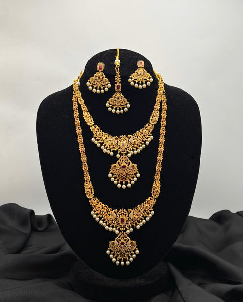 BRIDAL JADAU COMBO SET WITH bindi