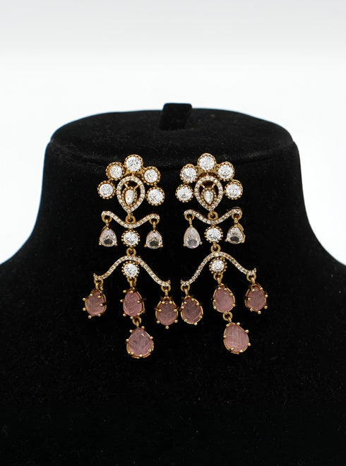 "Husn-e-Tarash" Hand Carved Mossinate Diamond Earrings