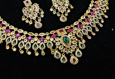 Bridal Necklace with Diamonds and Rubies