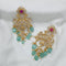 Gold Plated Jadau Chandelier Earrings