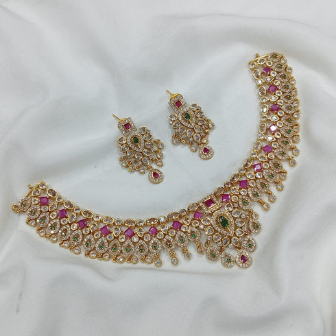 Bridal Necklace with Diamonds and Rubies