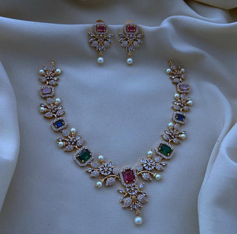 "Gulzar-E-Nageen" Ganga Jamna Style Necklace