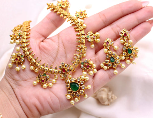 *BANOO* Jadau Necklace with Earrings in