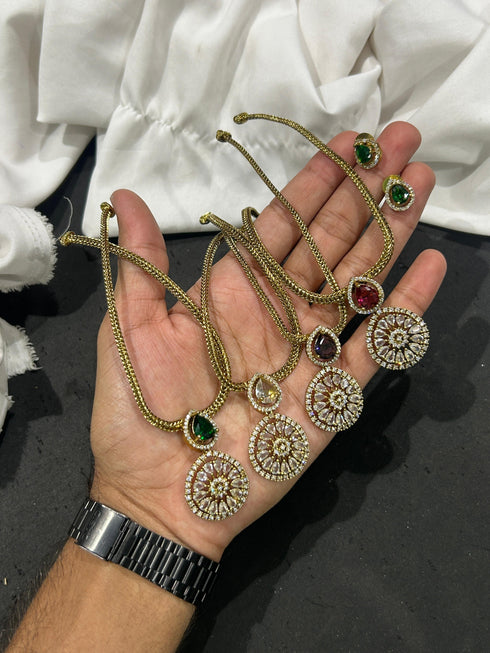 "AFROZ" Gold Plated Choker Necklace with Earrings