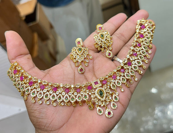 Bridal Necklace with Diamonds and Rubies