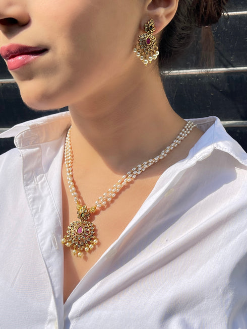 "PHOOL" Jadau Mala set