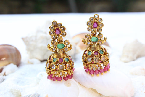 Multicolour Jadau Earrings