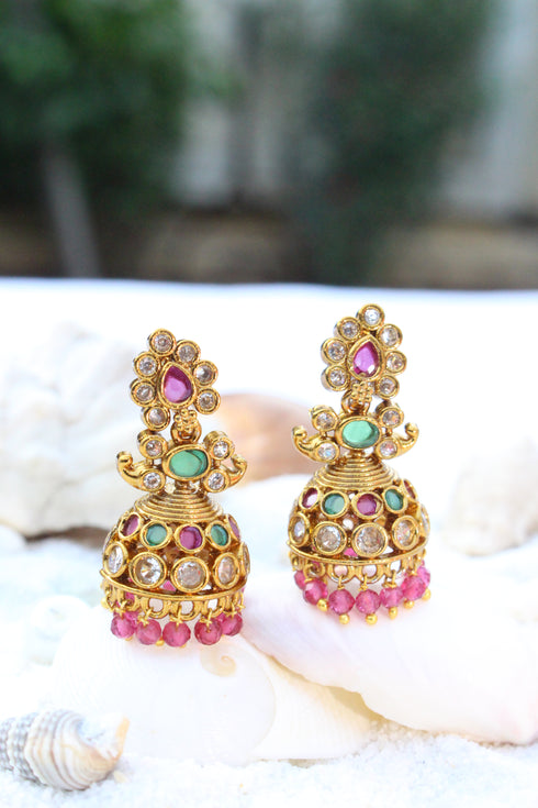 Multicolour Jadau Earrings