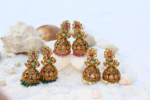 Multicolour Jadau Earrings