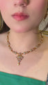 Gold Plated Statement Diamond Necklace
