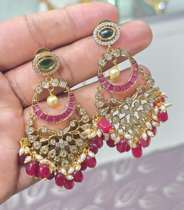 "Jhoom" Gold Plated Jadau Earrings