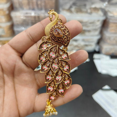Hand Painted Peacock Designer Earrings