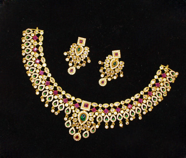 Bridal Necklace with Diamonds and Rubies