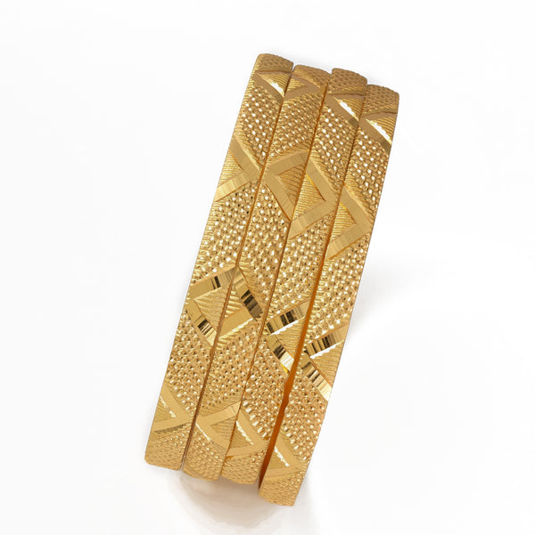 Gold Design Regular Use Bangles 4'Pcs