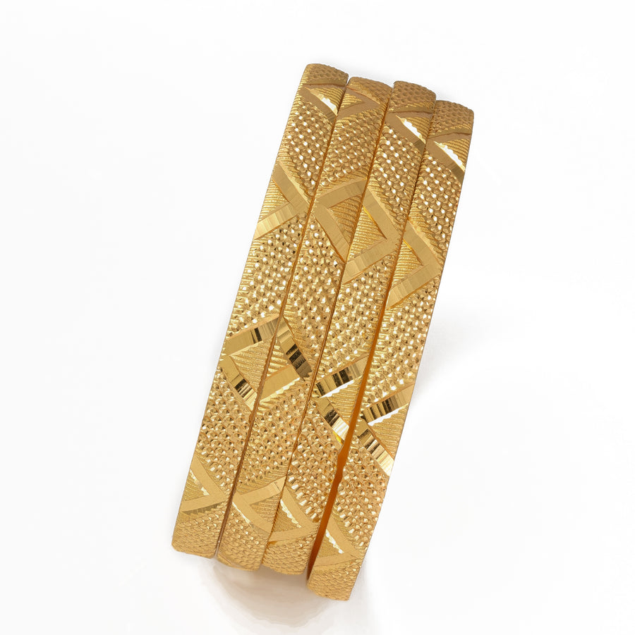 Gold Design Regular Use Bangles 4'Pcs