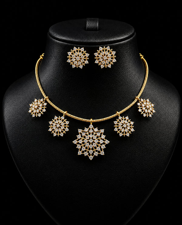 "KHUSHBOO" Gold Plated Diamond Necklace
