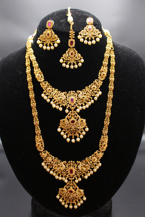 BRIDAL JADAU COMBO SET WITH bindi