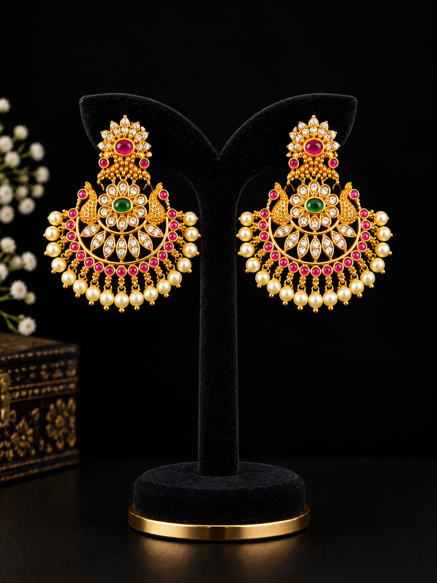 Maharani Kundan Chandbali Earrings