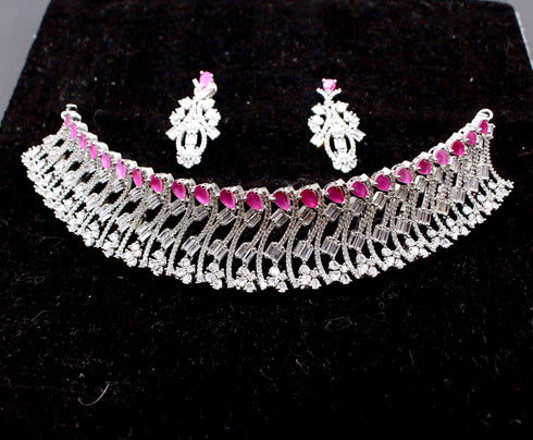 Silver Red Necklace