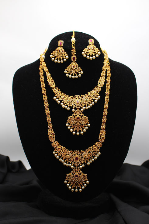 BRIDAL JADAU COMBO SET WITH bindi