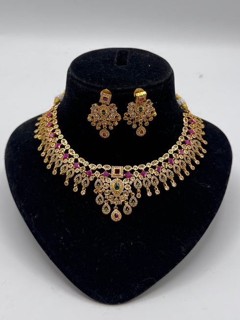 Bridal Necklace with Diamonds and Rubies