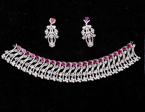 Silver Red Necklace