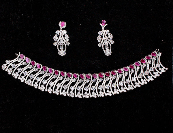 Silver Red Necklace