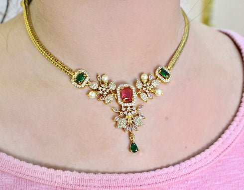 "GHULAB" Choker Necklace with Earrings