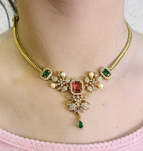 "GHULAB" Choker Necklace with Earrings