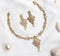 Gold Plated Statement Diamond Necklace