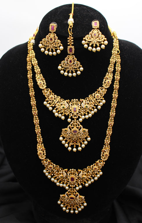BRIDAL JADAU COMBO SET WITH bindi