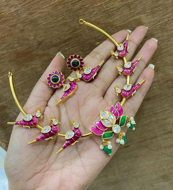 "Parinday" Gold Plated Kundan Hasli Necklace