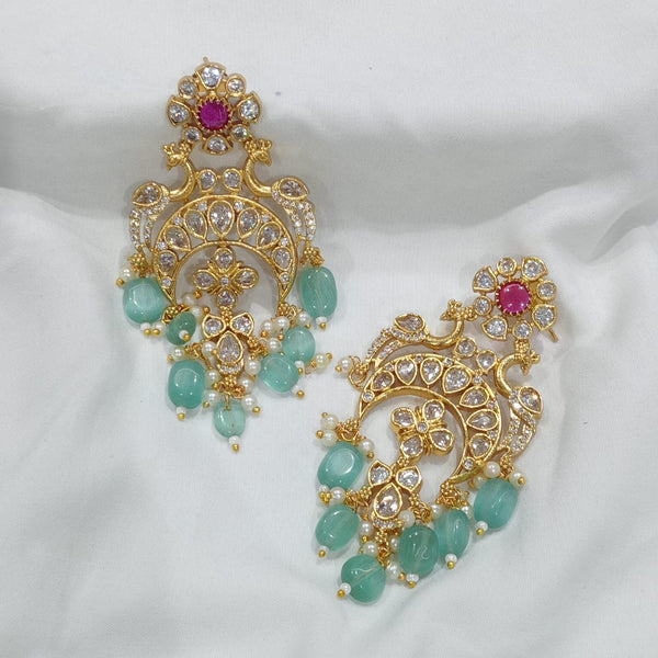 Gold Plated Jadau Chandelier Earrings