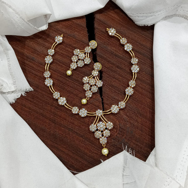 Gold Plated Statement Diamond Necklace