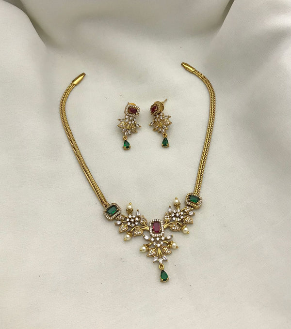 "GHULAB" Choker Necklace with Earrings