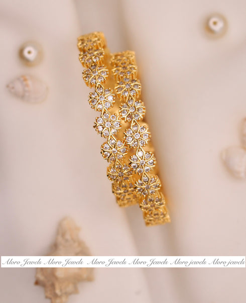 "BAMYAN" Gold Plated Jadau Bangles