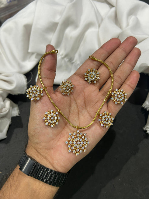 "KHUSHBOO" Gold Plated Diamond Necklace