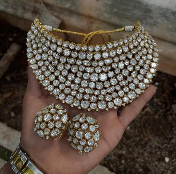 Bridal Collar Choker necklace with earrings