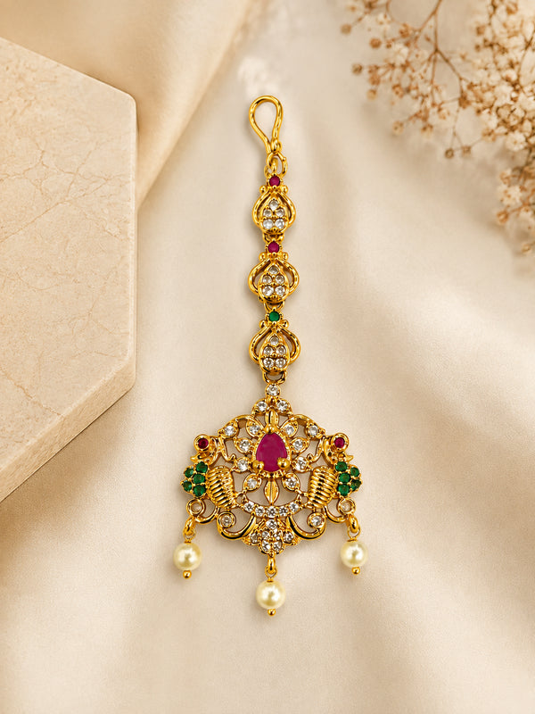 Royal Ruby Emerald Maangteeka