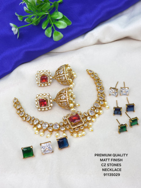 Mossinate Diamond Necklace with ChangeAble Stones