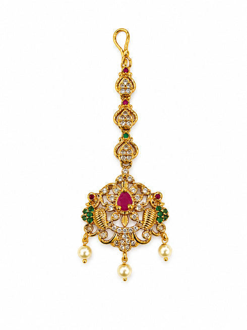 Royal Ruby Emerald Maangteeka